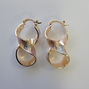 18k gold plated earrings greek key designer inspired